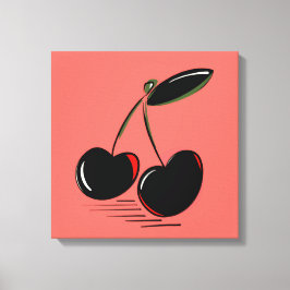 Dunkle Kirschen – Minimale Grafik Kunst  Leinwanddruck
