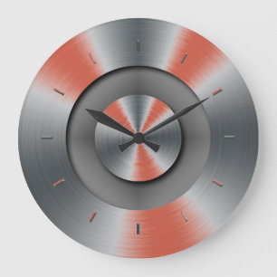 Dunkle Korallenobertöne - Farbgestaltung Große Wanduhr