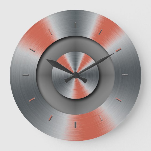 Dunkle Korallenobertöne - Farbgestaltung Große Wanduhr (Vorderseite)
