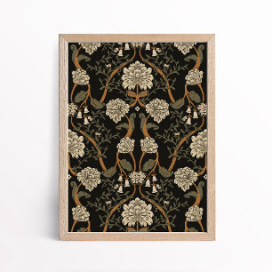 Dunkle Kunst und Kunsthandwerk Florale Chrysanthem Poster