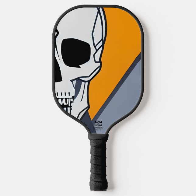 Dunkle Künste Skull Pickleball Schläger (Vorderseite)