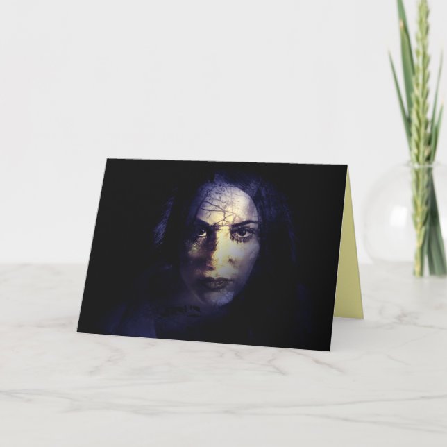Dunkle Lady Nature Goddess Hexenzauberschatten Karte (Vorderseite)