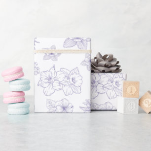 Dunkle, launische Blumenmuster    Elegante violett Geschenkpapier