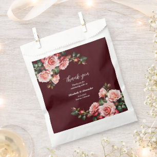 Dunkle, launische rosa und rote Rosen, marine Hoch Geschenktütchen