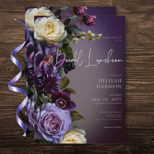Dunkle, launische violette und lavendelfarbene flo einladung