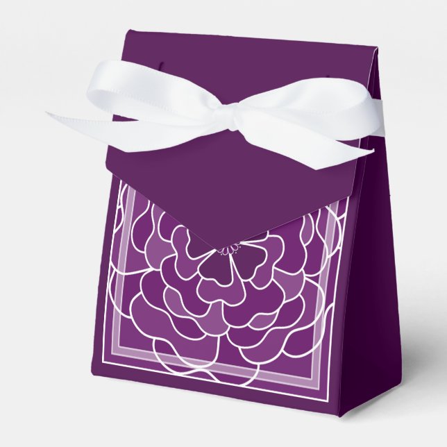 Dunkle lila abstrakte Blume Geschenkschachtel (Vorderseite)