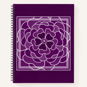 Dunkle lila abstrakte Blume Notizbuch