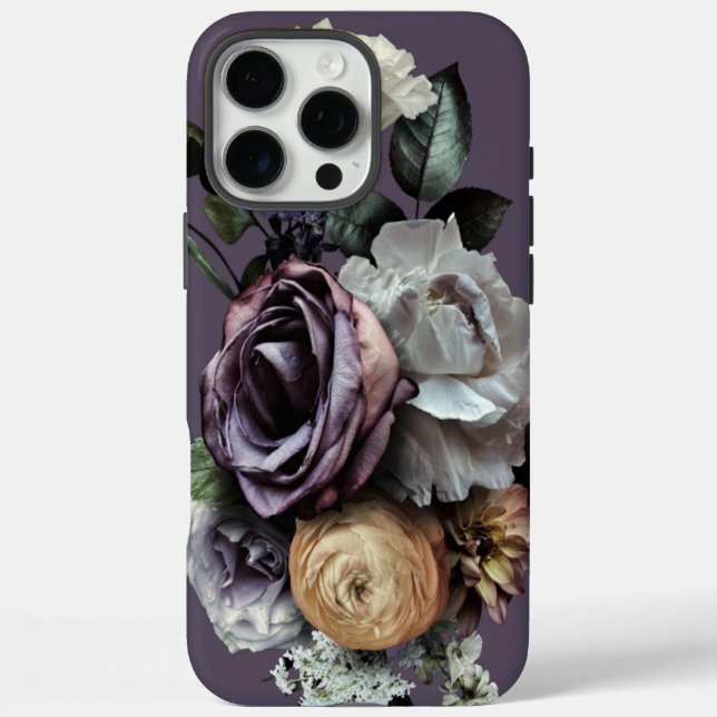 Dunkle Lila Blüte iPhone 16 Pro Max Hülle (Rückseite)