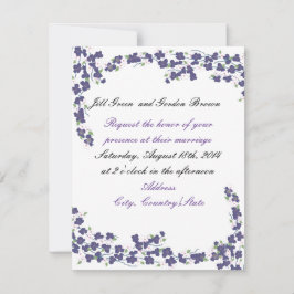 Dunkle Lila Blüten Hochzeitseinladung Einladung