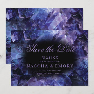 Dunkle Lila Boho Hexenkristalle Schwarze Hochzeit Save The Date