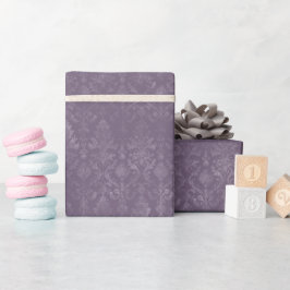 Dunkle Lila Floral Damask Wrapping Paper Rolle Geschenkpapier
