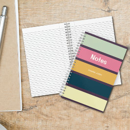 Dunkle Lila gestrichelte Mit Monogramm Namensnotiz Notizbuch