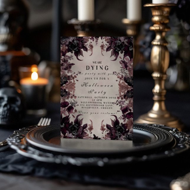 Dunkle Lila gotische Halloween-Feier Einladung (Von Creator hochgeladen)