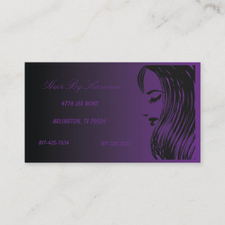 Dunkle Lila Haare, Nagel, Make-up-Visitenkarte Terminkarte