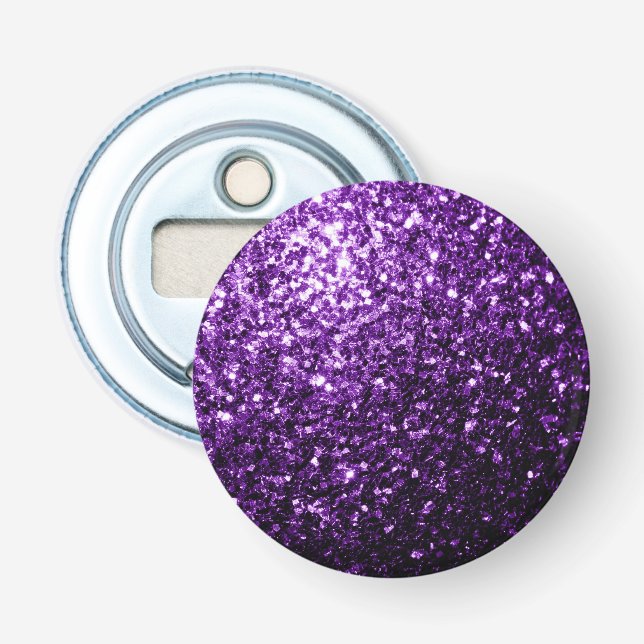 Dunkle Lila Imitate glänzen Glitzer Glitzern Flaschenöffner (Vorderseite)