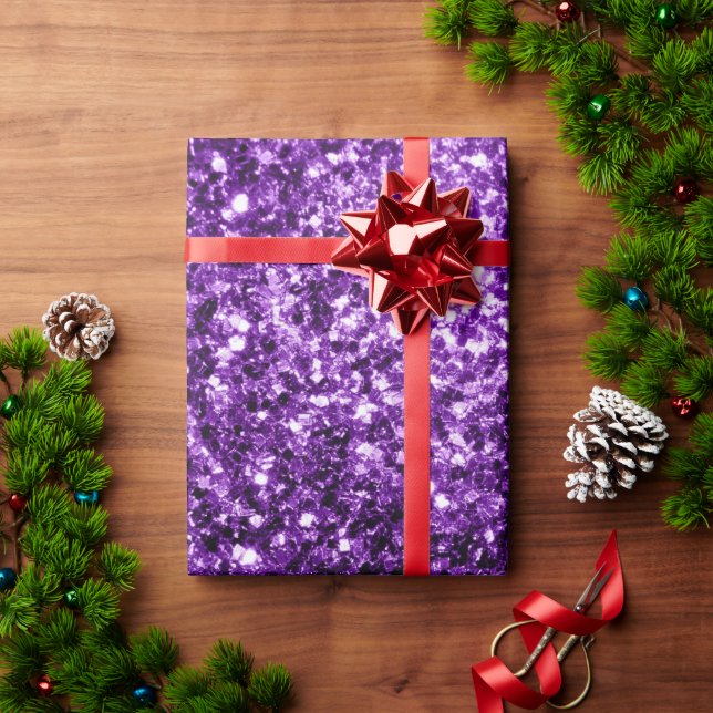 Dunkle Lila Imitate glänzen Glitzer Glitzern Geschenkpapier (Feiertagsgeschenk)