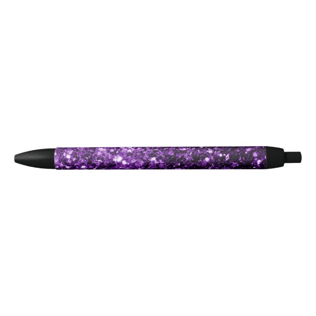 Dunkle Lila Imitate glänzen Glitzer Glitzern Kugelschreiber (Vorderseite)