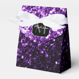 Dunkle Lila Imitate glänzen Glitzer Glitzern Monog Geschenkschachtel