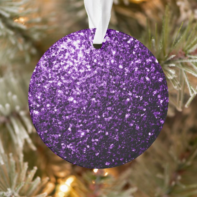 Dunkle Lila Imitate glänzen Glitzer Glitzern Ornament (Baum)