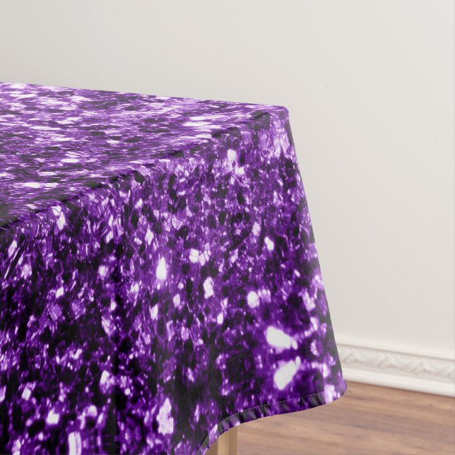 Dunkle Lila Imitate glänzen Glitzer Glitzern Tischdecke (Beispiel)