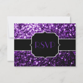 Dunkle Lila Imitate glänzenden Glitzer Glitzern Sw RSVP Karte