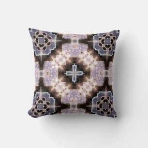 Dunkle Lila-Kristall-Diamant-Glow-Geometrie-Kissen Kissen