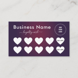 Dunkle Lila Ombre Minimalistische Add-Logos Social Treuekarte