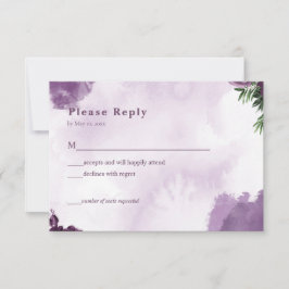 Dunkle Lila Rose Blumengotik Hochzeitskarte RSVP Karte