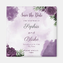 Dunkle Lila Rose Blumengotik Save the Date