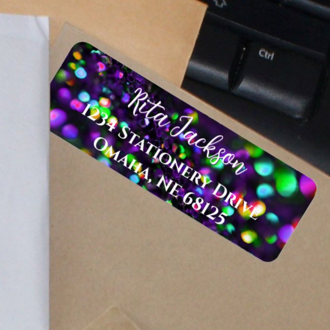 Dunkle, Lila Rücksendeadressen-Aufkleber (Von Creator hochgeladen)