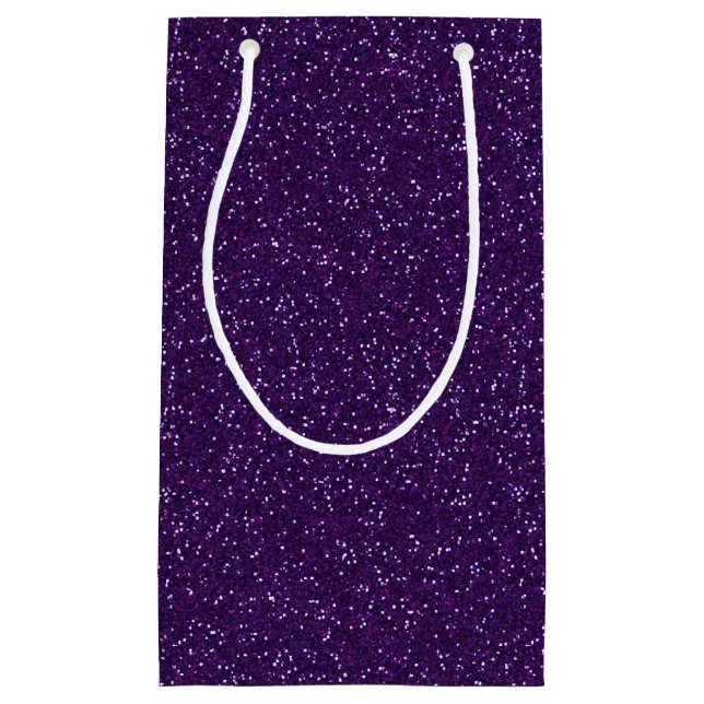 Dunkle Lila Sparkle Glitzer Geschenktasche Kleine Geschenktüte (Vorderseite)