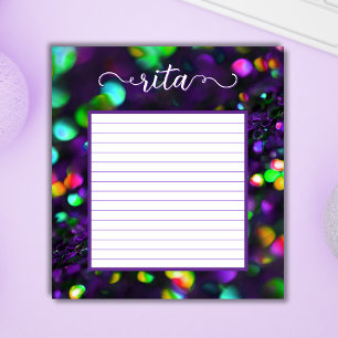 Dunkle Lila Sparkling Personalisiert Notizblock