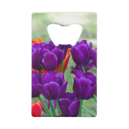 Dunkle lila Tulpen-Puppe Geldbeutel Flaschenöffner