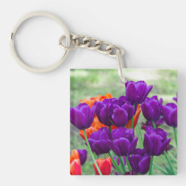 Dunkle lila Tulpen-Puppe Schlüsselanhänger