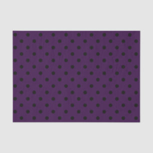 Dunkle lila u. schwarze Polka-Punkte Seidenpapier