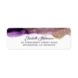 Dunkle Lila und Gold Glitzer Moderne Hochzeit