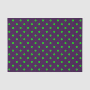 Dunkle Lila- und Neon-grüne Polka-Punkte Seidenpapier