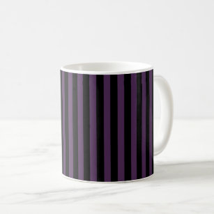 Dunkle lila und schwarze Streifen Kaffeetasse