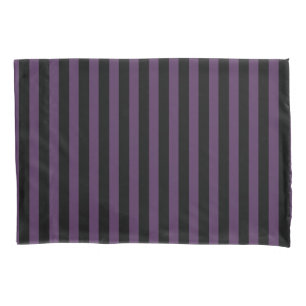Dunkle lila und schwarze Streifen Kissenbezug