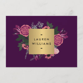 Dunkle Lila Vintage Blumengiftbescheinigung