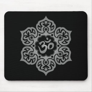 Dunkle Lotos-Blume OM Mousepad