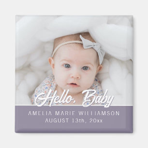 Dunkle Malvenfarbene zeitgemäße Hallo-Baby-Magnet Magnet