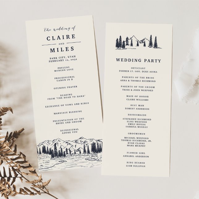 Dunkle Marine | Hochzeitsfeier für Bergketten Programm (Von Creator hochgeladen)