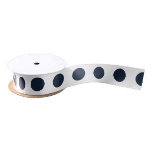 Dunkle marineblaue Tupfen Satinband