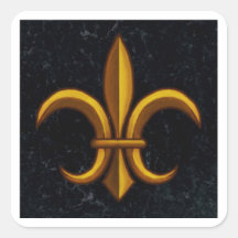 Dunkle Marmor-Fleur-De-Lis-Quadrat-Aufkleber
