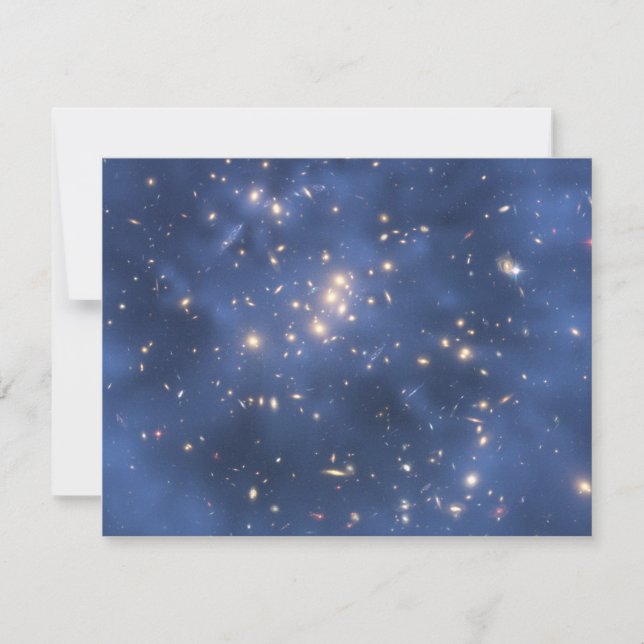 Dunkle Matterring und Galaxy Cluster in Cobalt Blu Einladung (Vorderseite)
