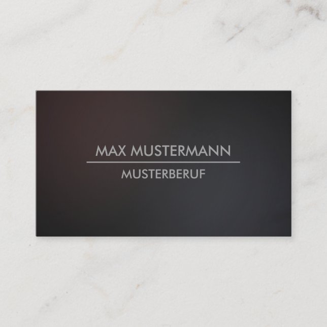 Dunkle minimalistische moderne Visitenkarten Visitenkarte (Vorderseite)