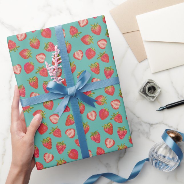 Dunkle Minze Strawberry Wrapping Paper/Geschenkwra Geschenkpapier (Schenken)