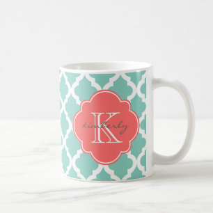 Dunkle Minze und korallenroter Marokkaner Kaffeetasse