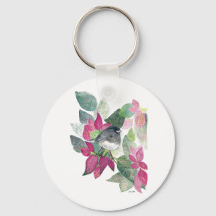 Dunkle Mit Augen Junco Bird Wassercolo Schlüsselan Schlüsselanhänger